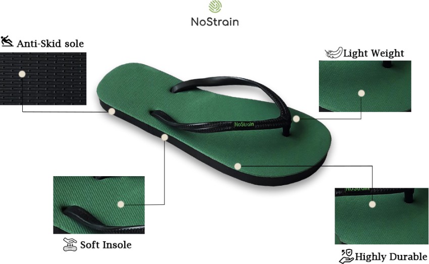 NoStrain Women Women's Natural Rubber Flip-Flops Combo set (Pack