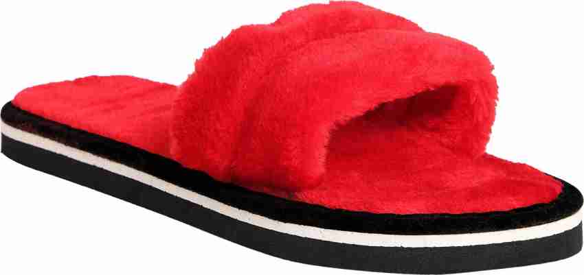 Cape Robbin Casino Furry Faux Fur Slides Slippers India