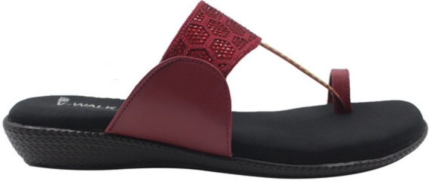 Burgundy discount slippers womens