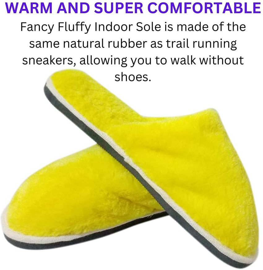 GEJUFF Men Winter Faux Fur Slippers Home Men Women Girl ClosedToe