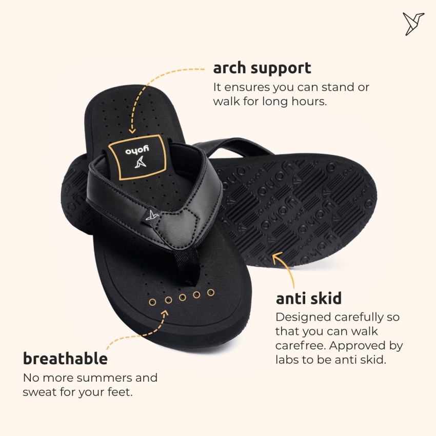 Slippers with arch outlet support for men