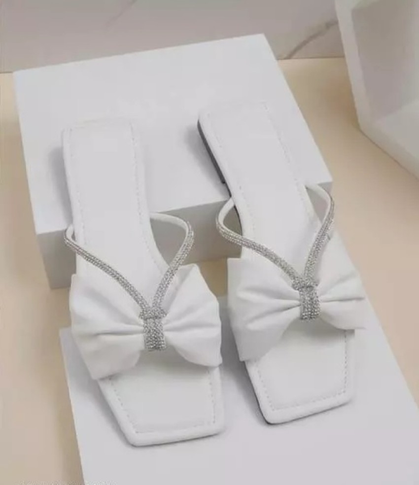 White bow flip discount flops