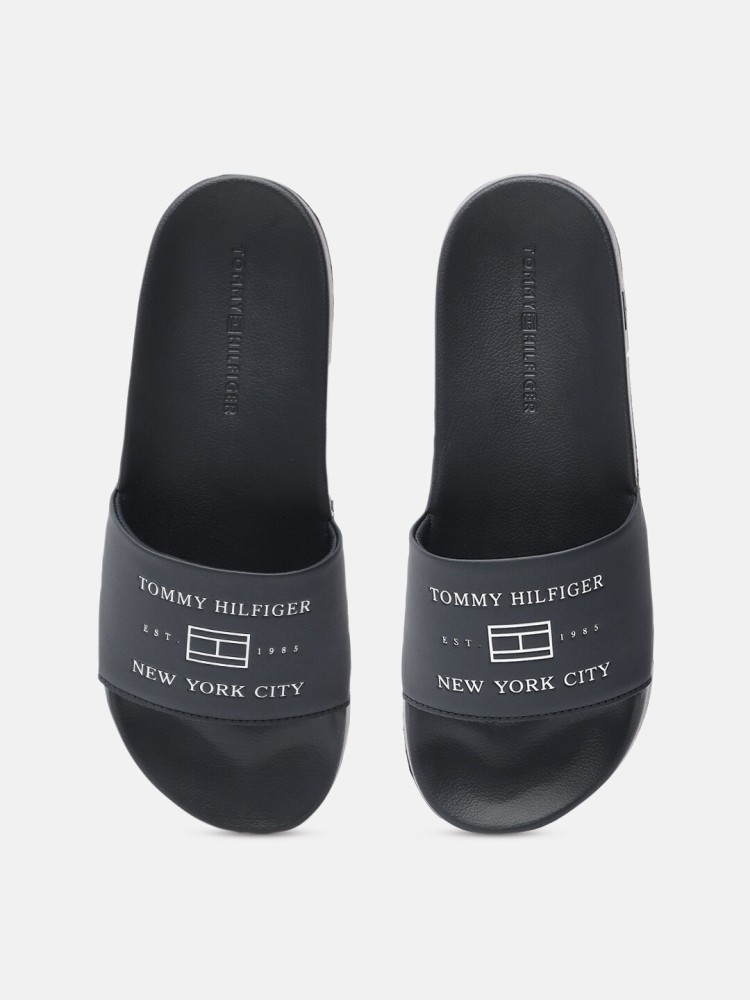 Navy blue tommy online hilfiger slides