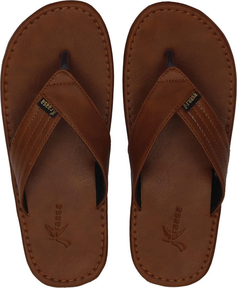 Kraasa Men Men Synthetic Leather Chappal Tan Slippers Buy Tan