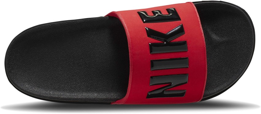 Black and red discount nike slides mens