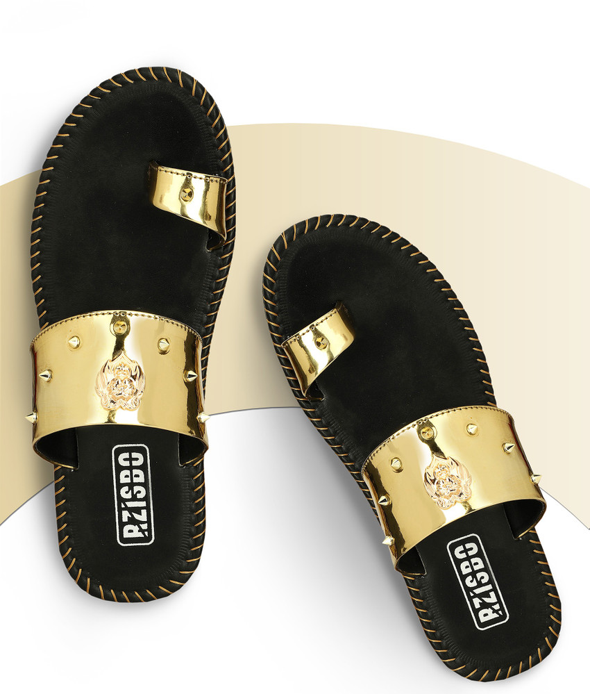 Mens gold slippers deals
