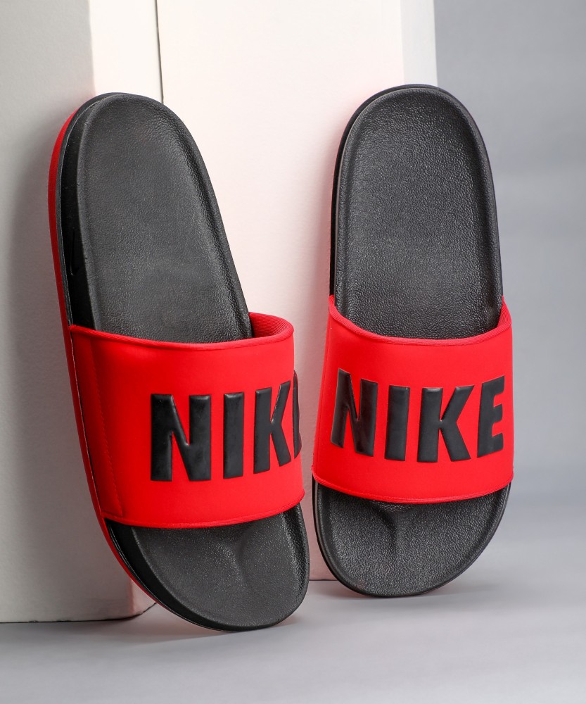 Red nike best sale sandals for men