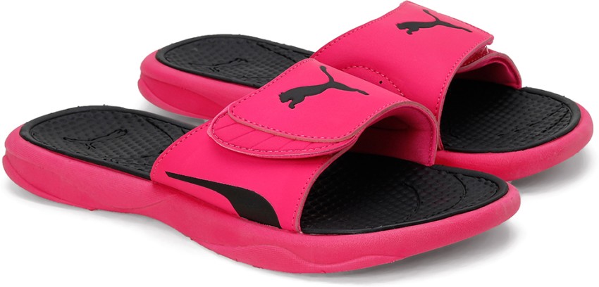 Puma pink flip online flops