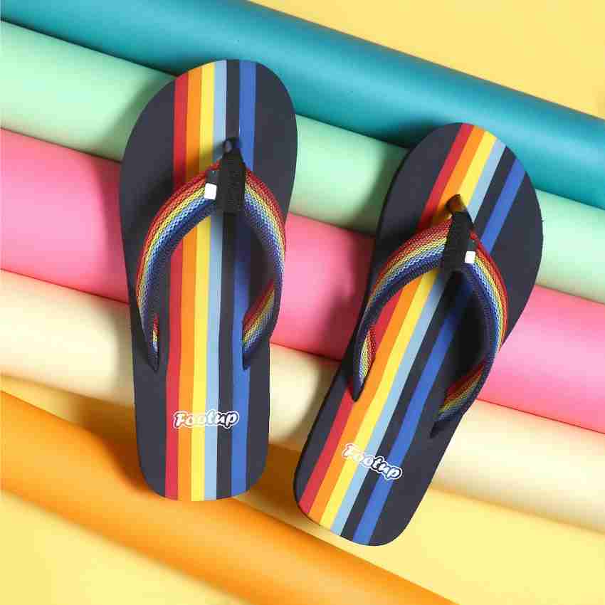 Rainbow colored 2025 flip flops