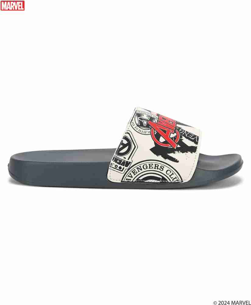 MARVEL Men Marvel Avengers EVMK10921 Men s White Sliders Waterproof Lightweight Slides Buy MARVEL Men Marvel Avengers EVMK10921 Men s White Sliders Waterproof Lightweight Slides Online at Best Price S...