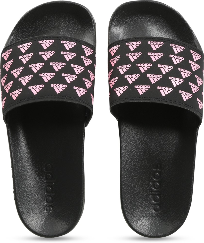 adidas slides pink and black