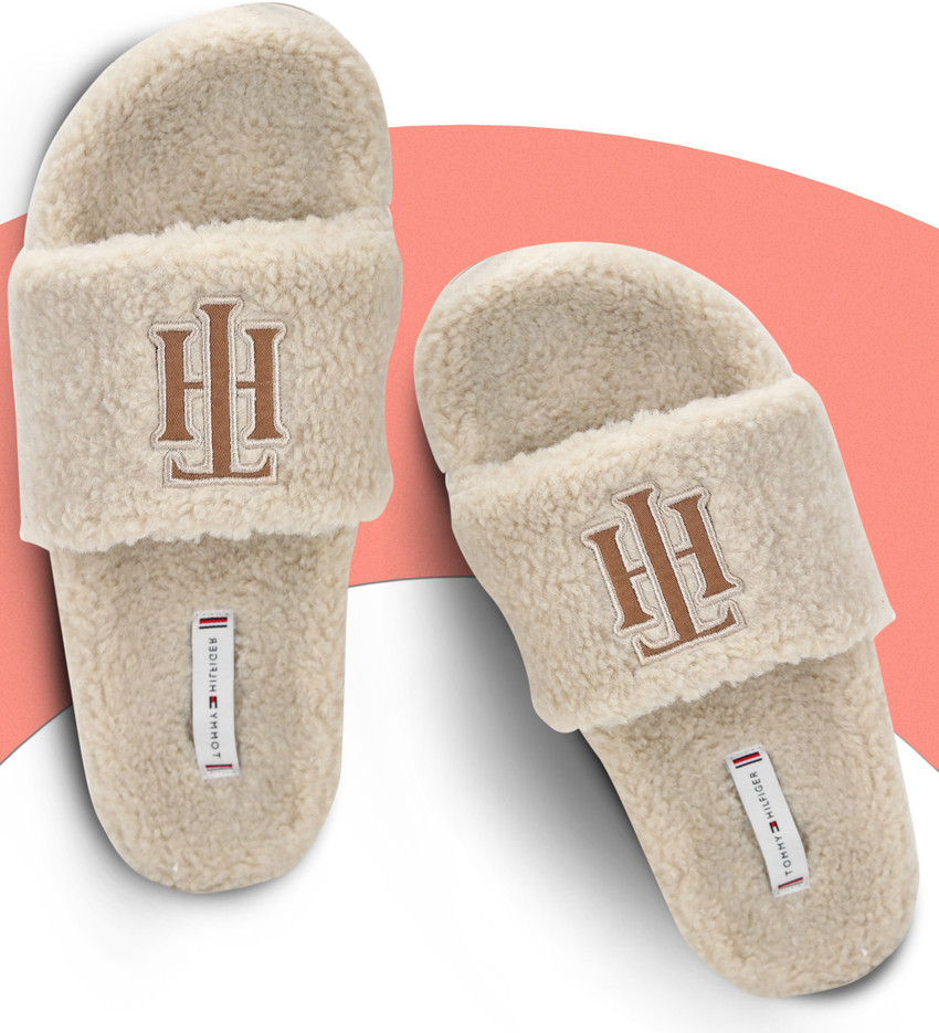 fluffy tommy hilfiger slides