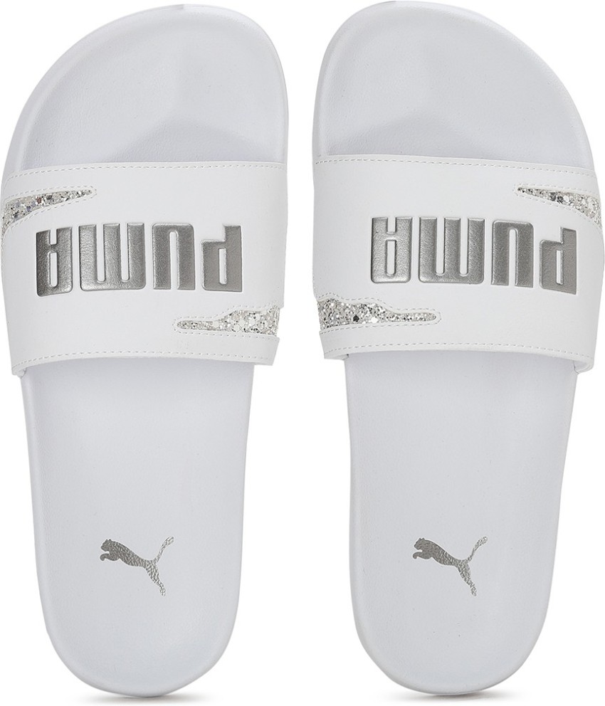 Clear and white hot sale puma slides