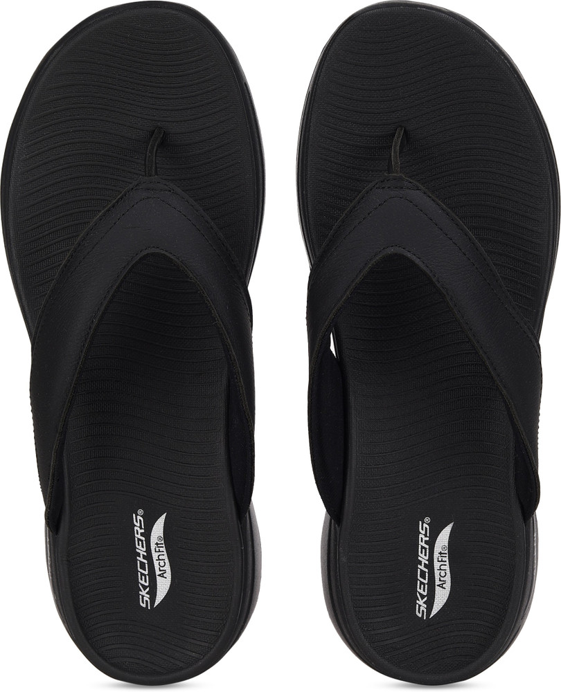 Skechers black slippers clearance