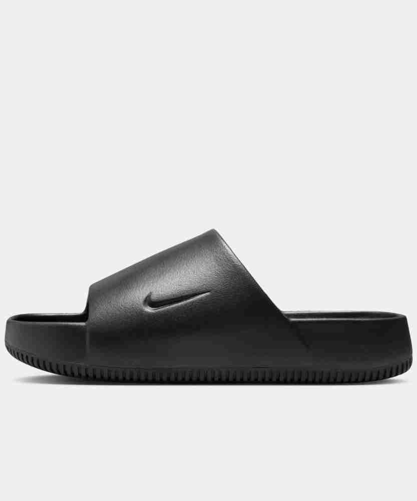 Plain black 2025 nike slides