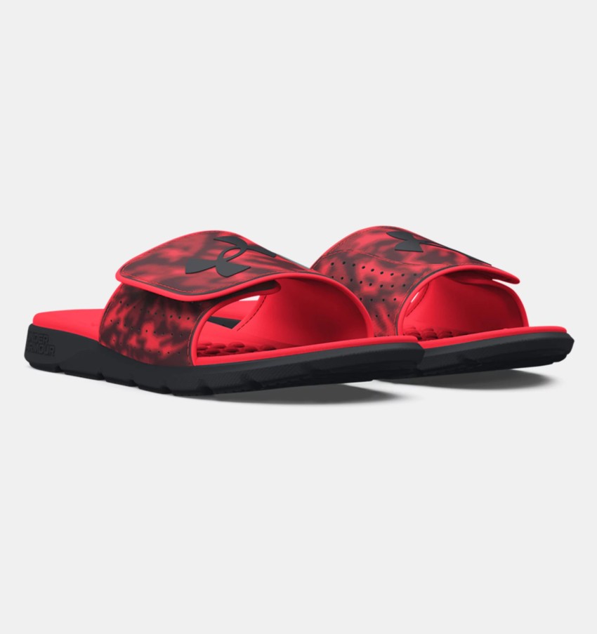 Jordan slippers red online and black