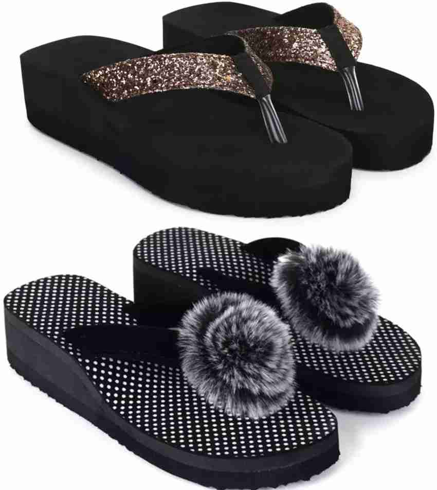 Womens pom pom discount slippers