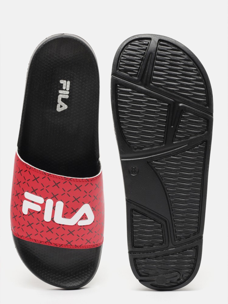 Fila on sale slippers red