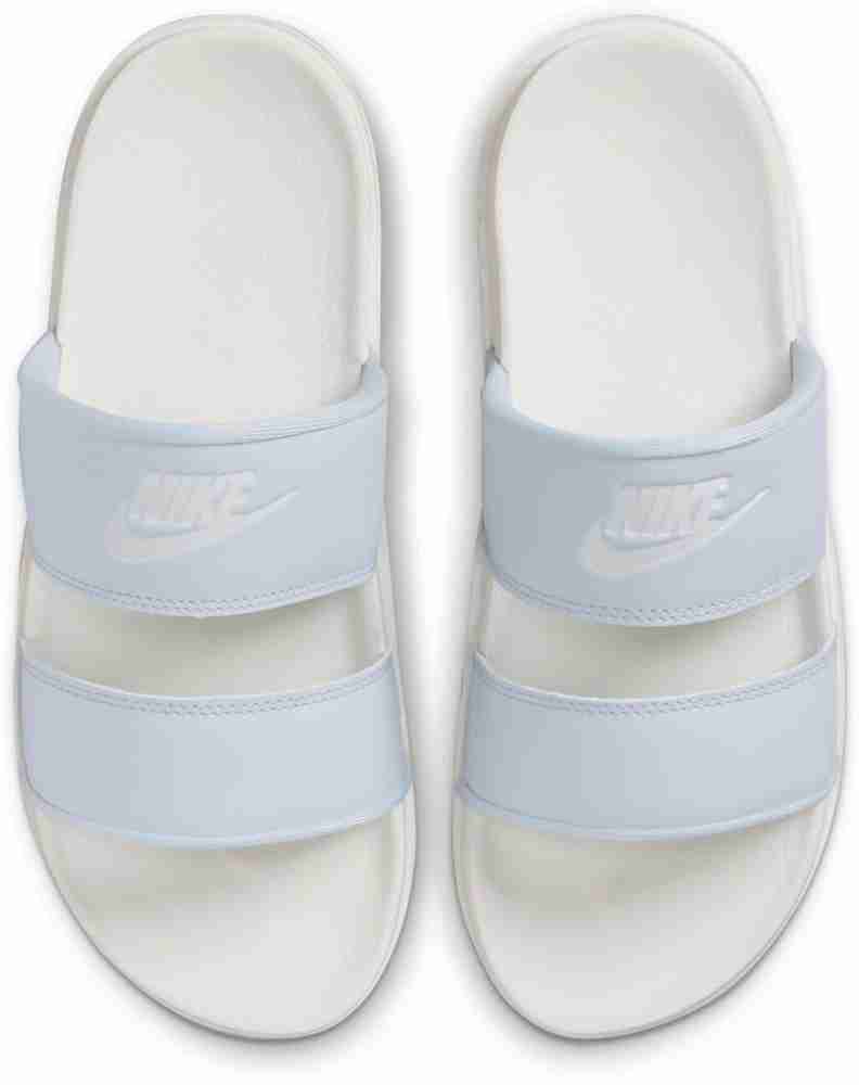 Blue nike best sale slides womens