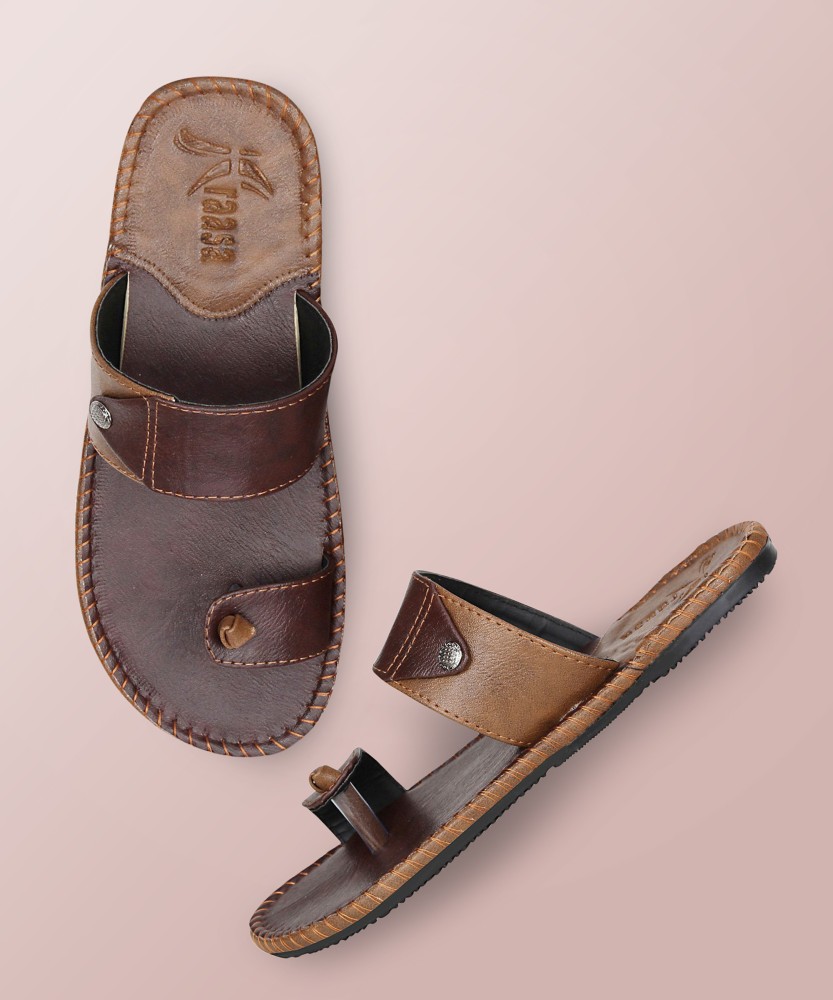 Kraasa Men Men Synthetic Leather Chappal Brown Flip Flops Buy