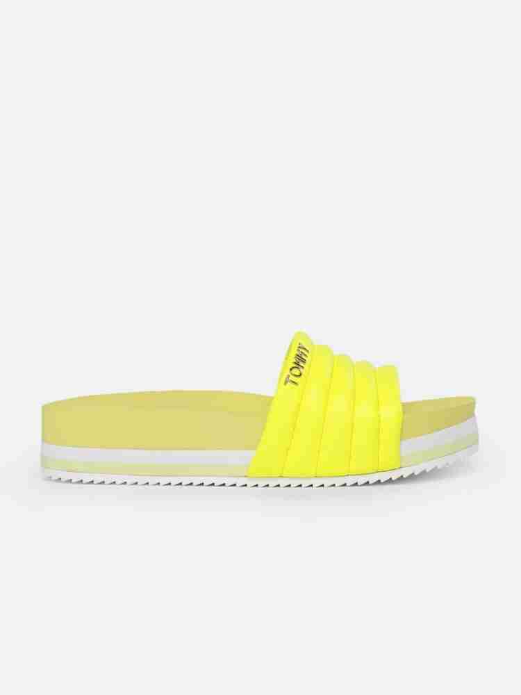 tommy hilfiger slides yellow