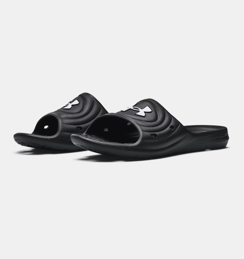 Under armour best sale black sandals