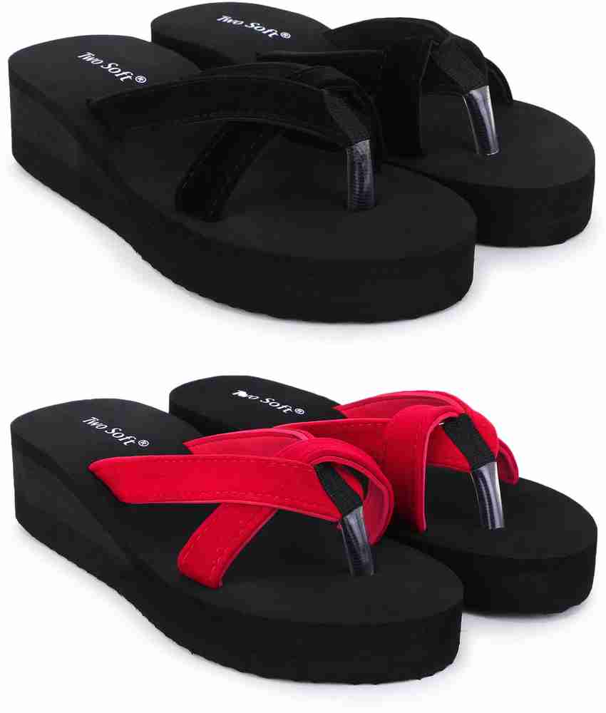 Red platform sales flip flops