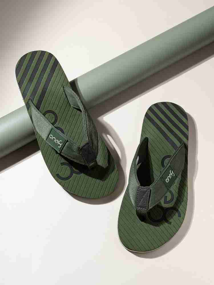 Olive green hotsell flip flops