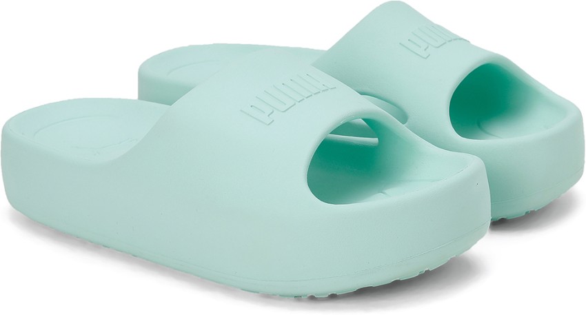 Mint green 2024 puma slides