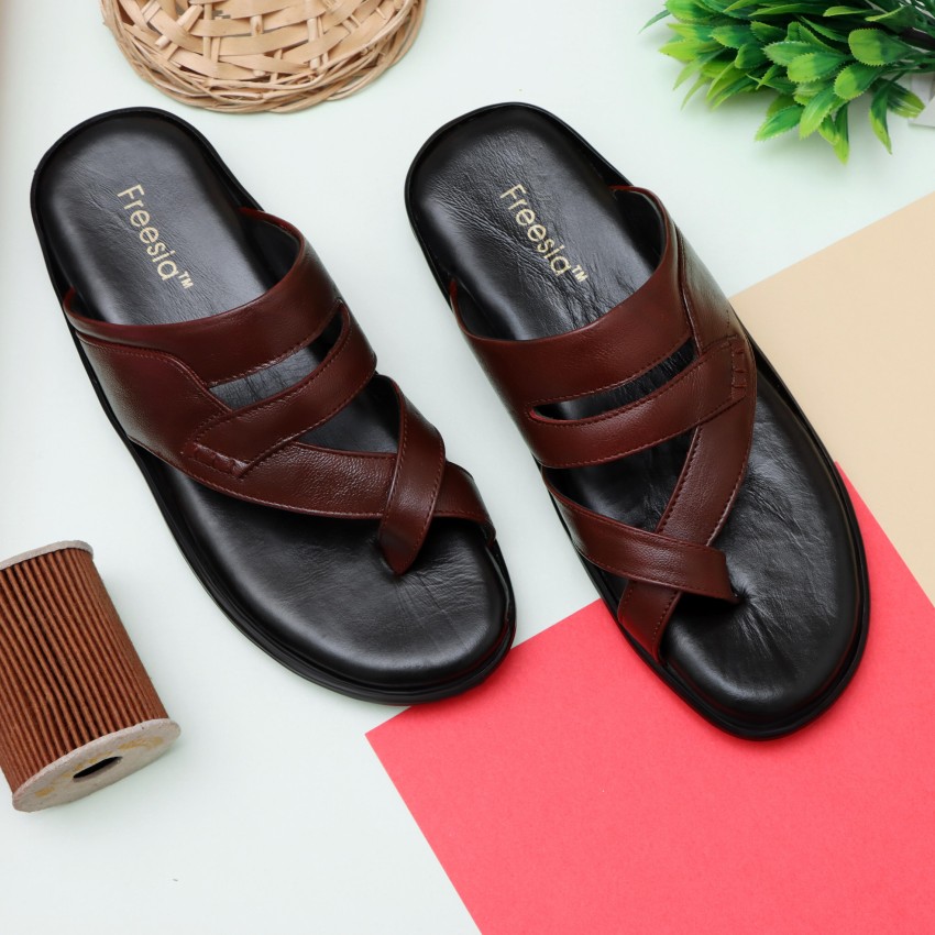 Leather slippers sales