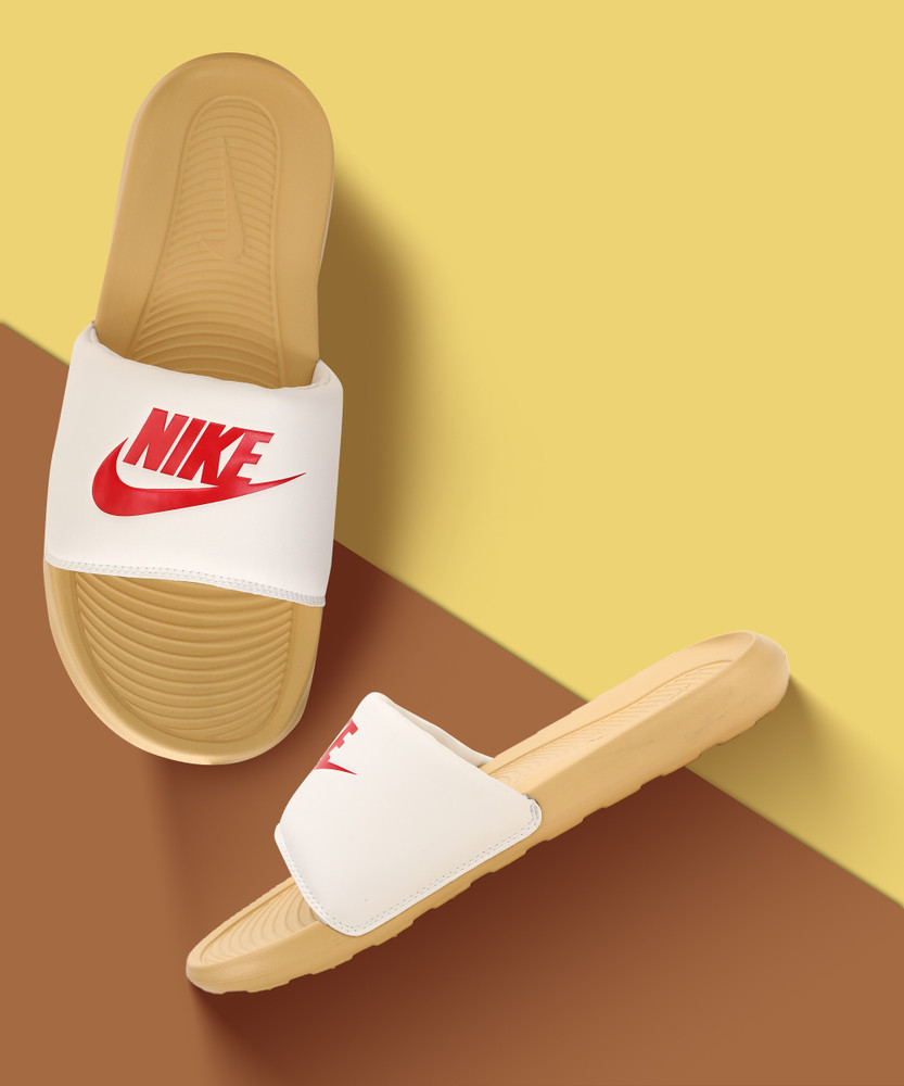 Nike benassi top red and gold