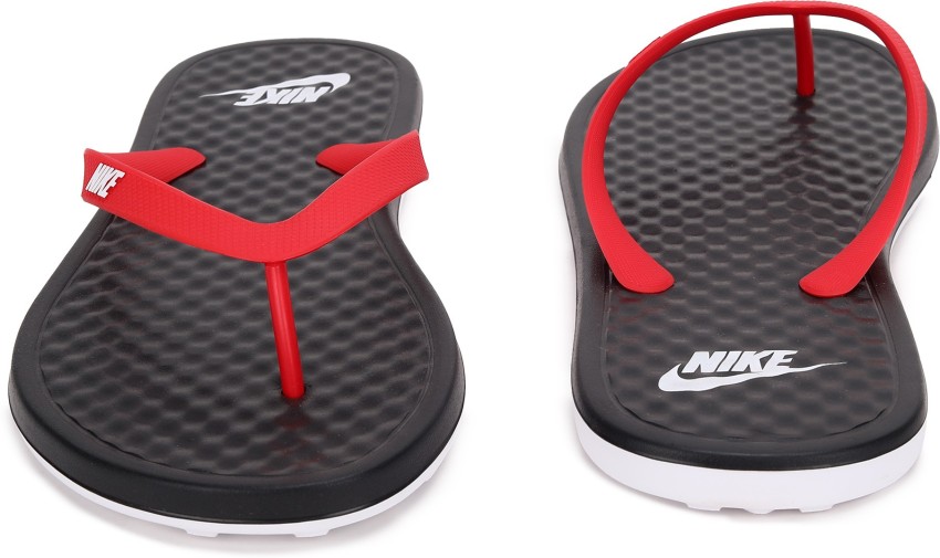 Nike slippers discount red and black