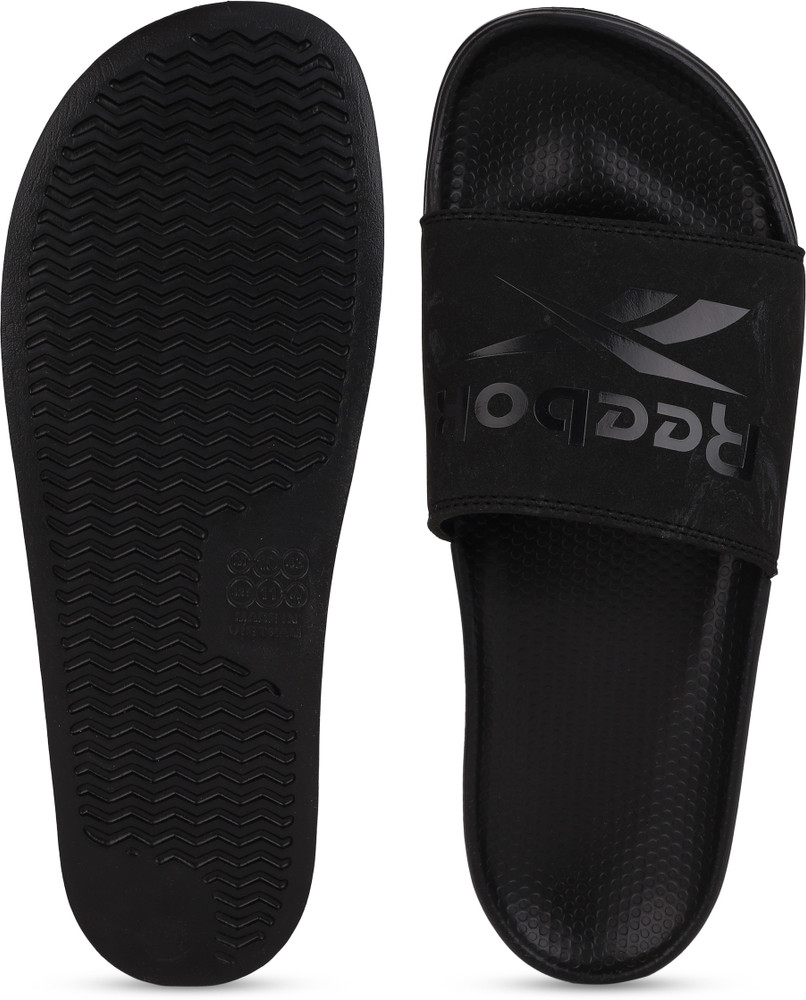 Reebok black slides new arrivals