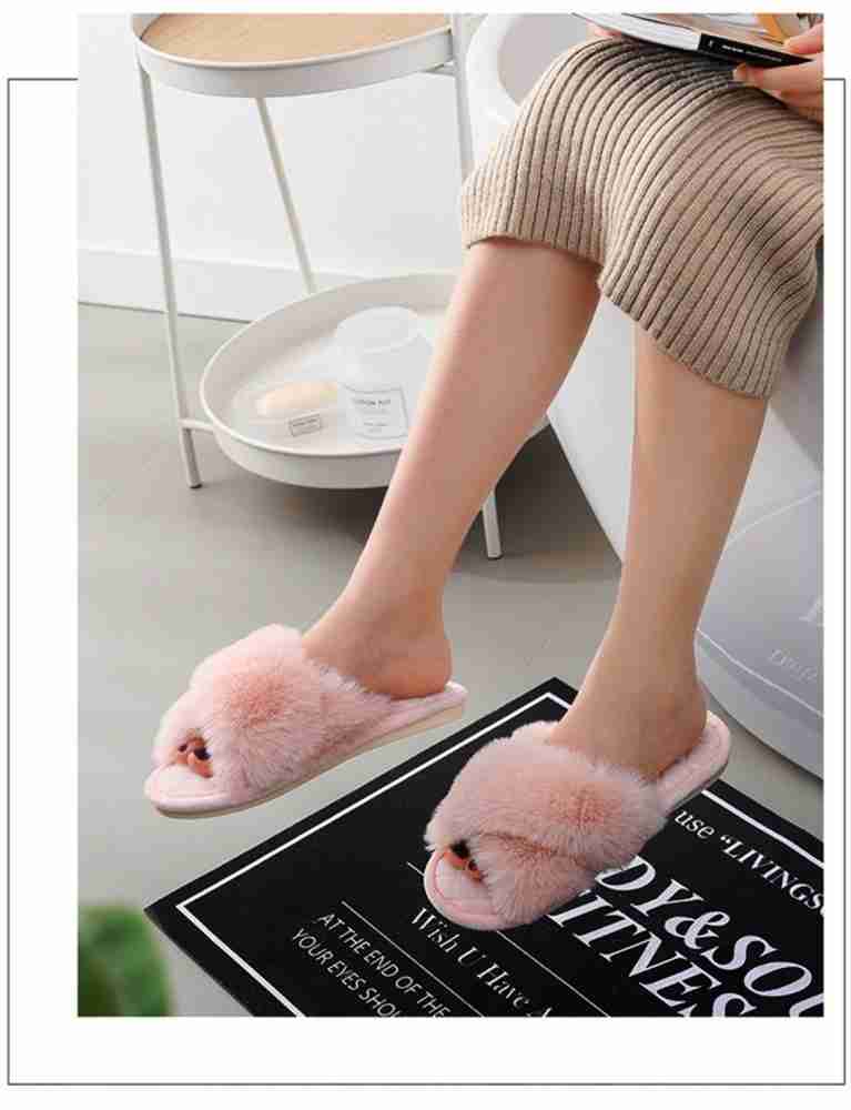  House Slippers for Women Indoor Outdoor Ladies Summer Criss  Cross Band House Shoes with Memory Foam used in Bedroom Comfy Breathable