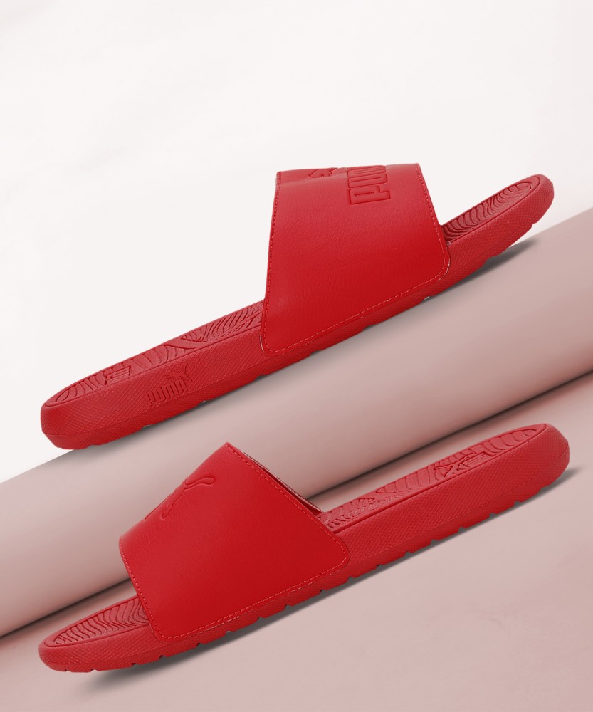 Red mens hot sale slides