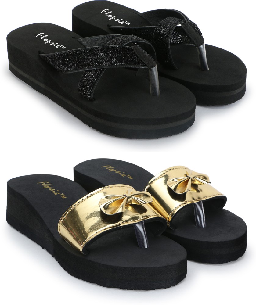 Ladies black and gold on sale sandals