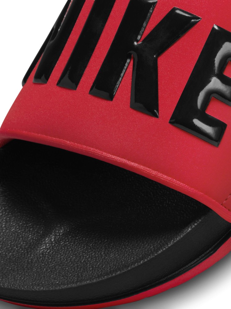 Red and black online slides nike