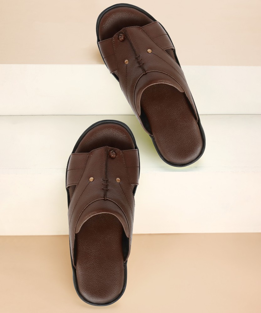 Mens discount slides leather