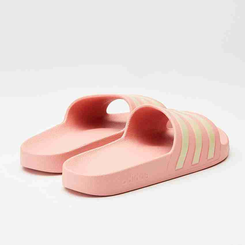 Womens pink best sale adidas slides