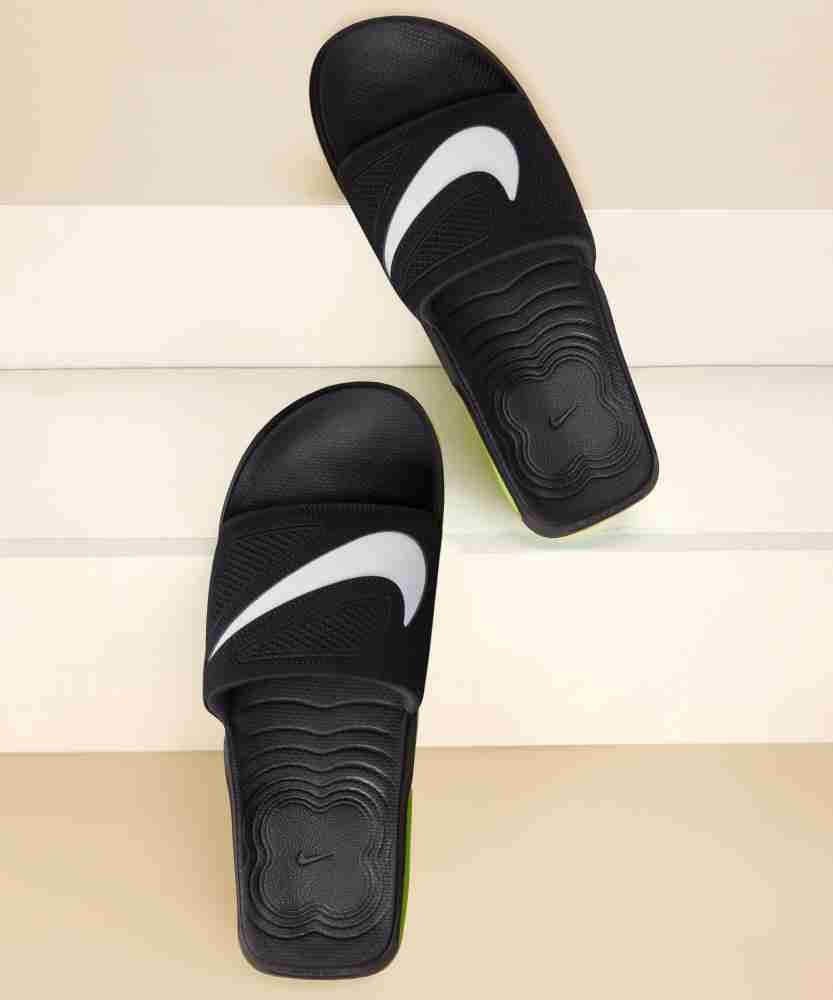 Nike men's best sale adjustable slides black