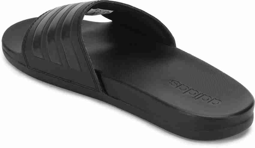 All black adilette online slides