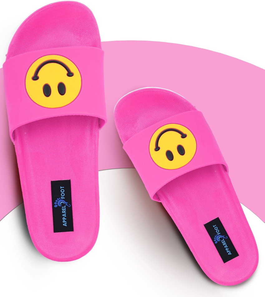 Apparel4Foot Women Flip flops for girls women Smiley Emoji Printed Slippers, Women Home Slides, Girls Casual Chappals, Girls Footwear, Perfect Flipflops  For Daily Wear