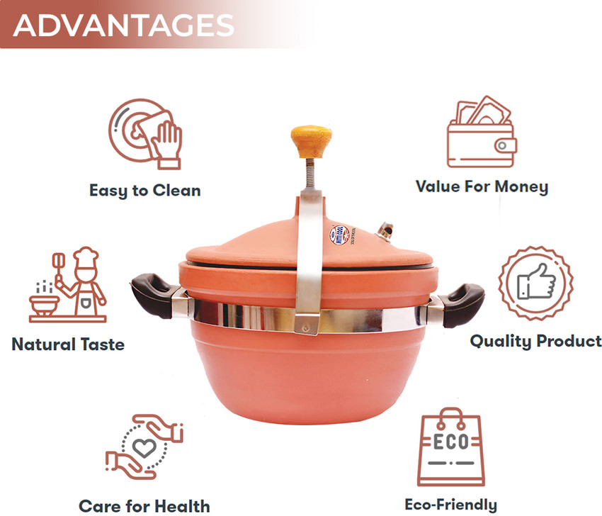 MITTICOOL Handmade Cooker 100 Organic Clay Kitchenware Mitti Ka