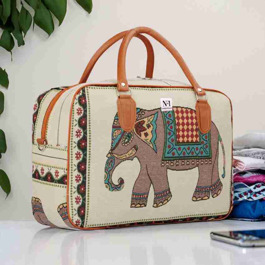 Elephant print store duffle bag