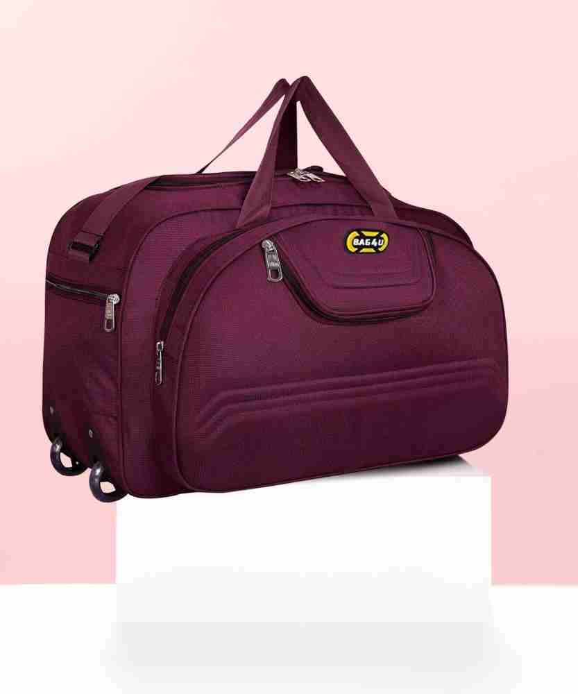 BAG 4 U Lightweight 60 L Luggage Travel Duffel Bag with 2 Wheels Purple Small Travel Bag 22 Price in India Reviews Ratings Specifications Flipkart