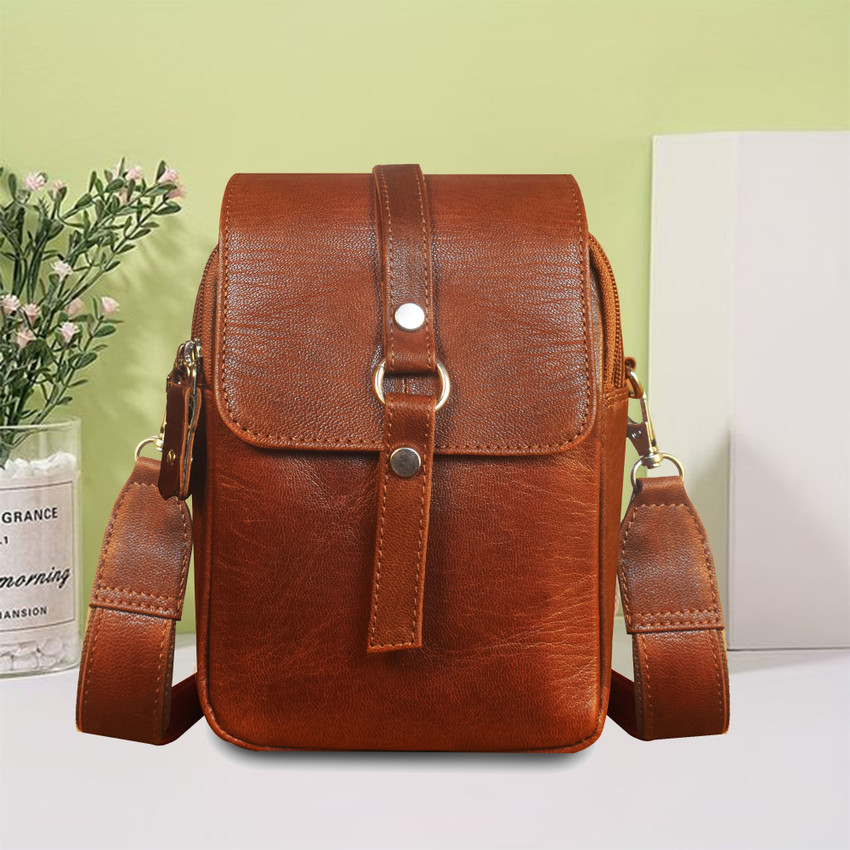 Genuine leather shop sling bag