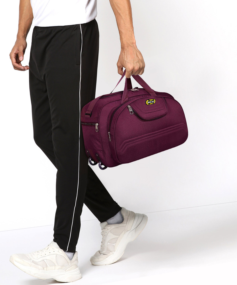 BAG 4 U Lightweight 60 L Luggage Travel Duffel Bag with 2 Wheels Purple Small Travel Bag 22