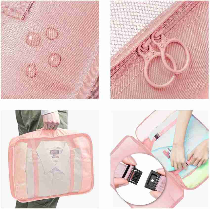 New 8pcs/set Pink Travel Luggage Organizer Bags Suitcase Packing Cubes Set