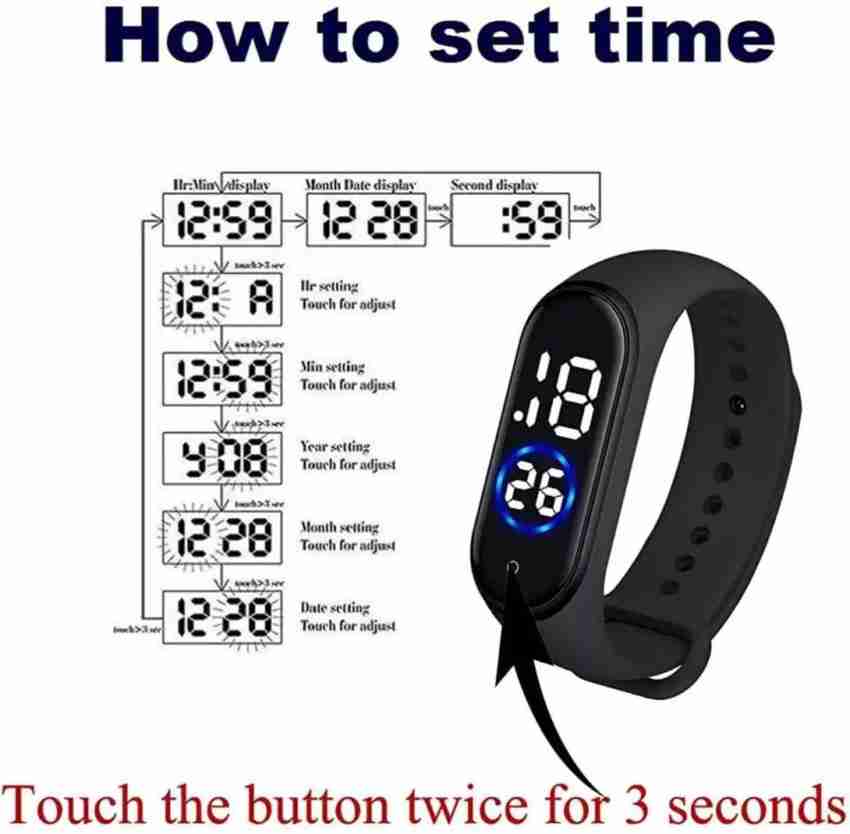 How to set a touch led watch with no buttons store