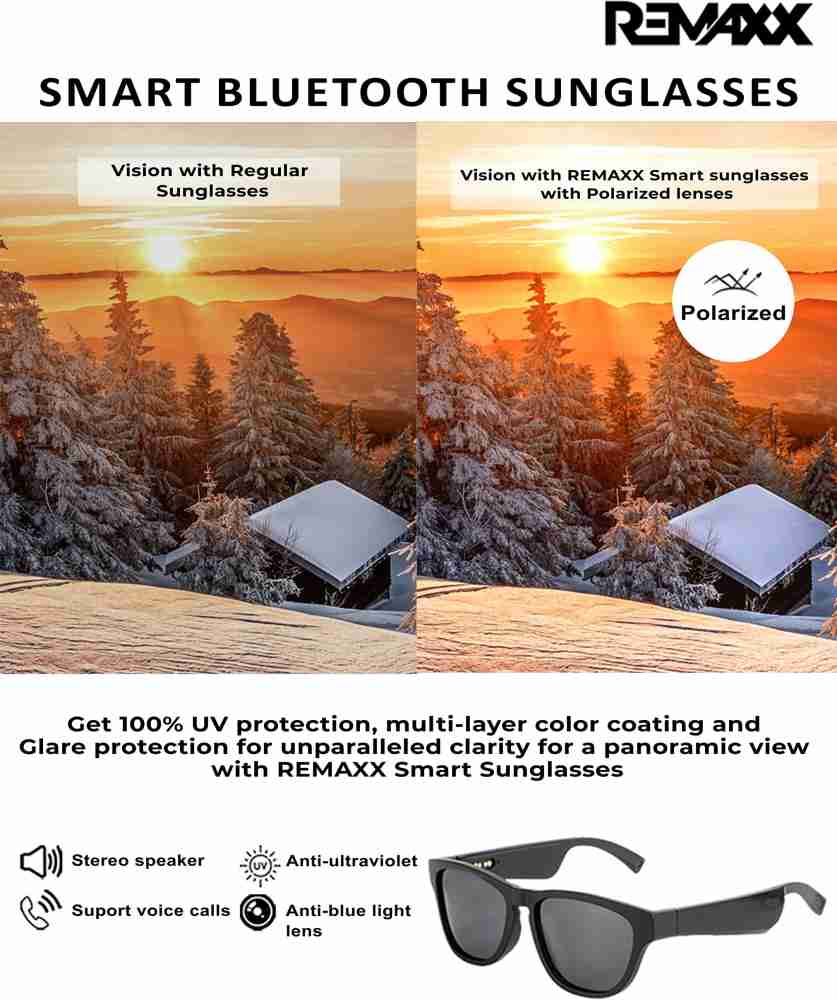 REMAXX Smart Polarized Bluetooth Sunglasses for Music & Calling UV  Protection Glasses Price in India - Buy REMAXX Smart Polarized Bluetooth  Sunglasses for Music & Calling UV Protection Glasses online at